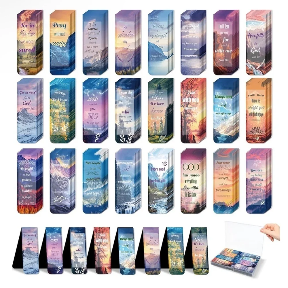 Lot of 3, Magnetic Bookmark Christian Scripture Inspirational Motivational